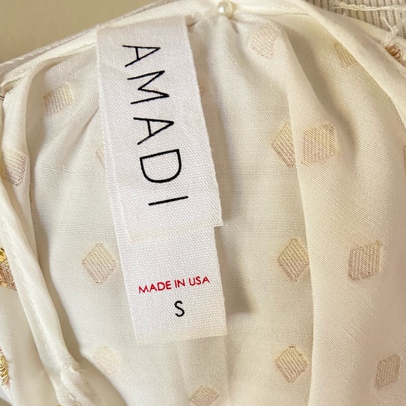 Amadi white with bronze color polka dot blouse - Picture 2 of 7